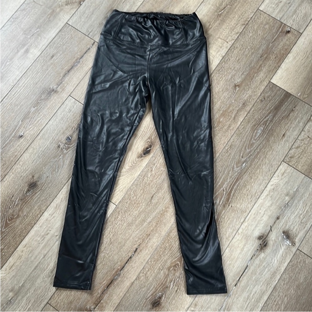 Bagatelle High Rise Faux Leather Leggings Black